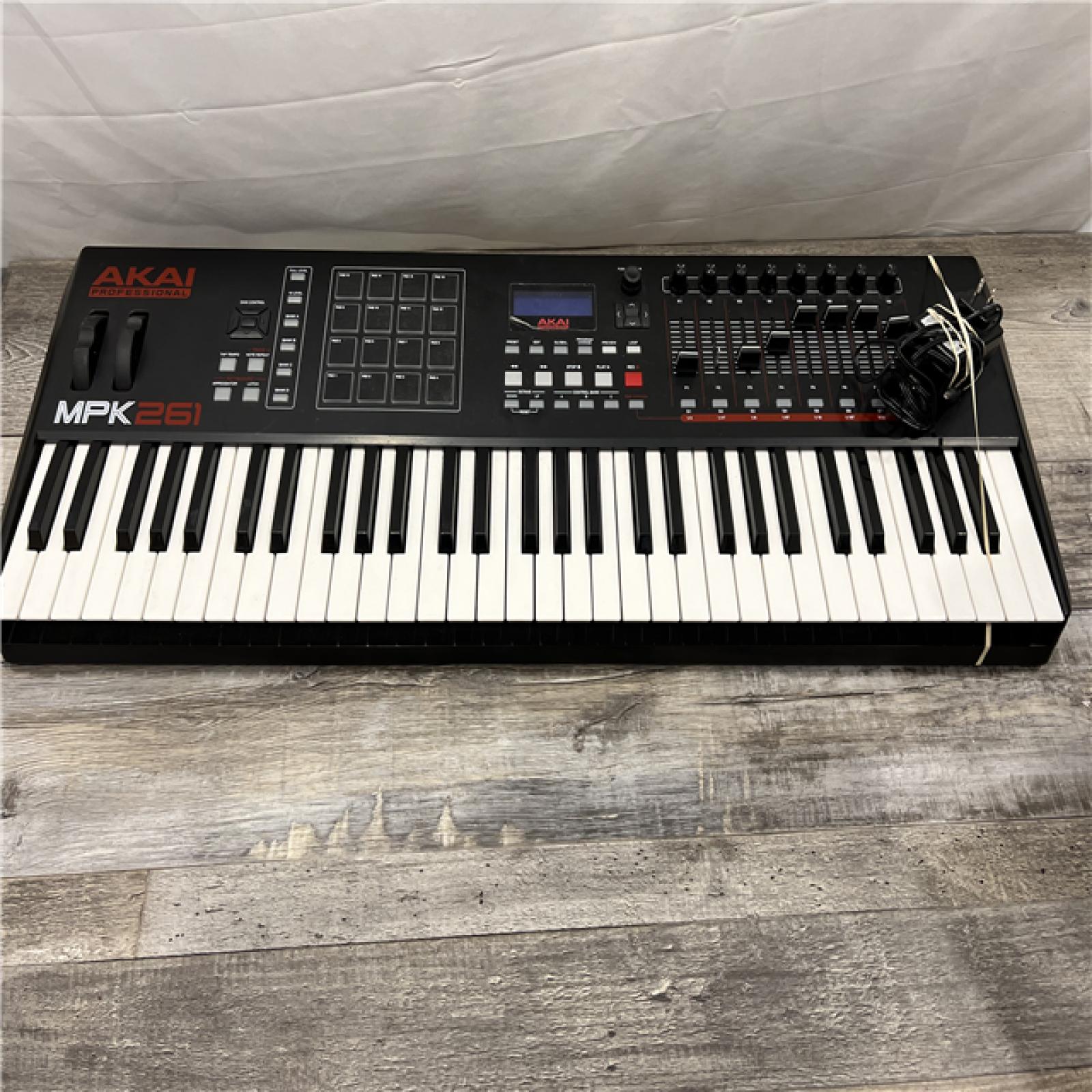 AS-IS AKAI Professional MPK261 - USB MIDI Keyboard Controller with 61 Semi Weighted Keys, Assignable MPC Controls, 16 Pads and Q-Links, Plug and Play , Black