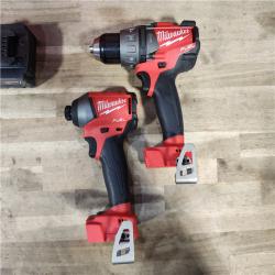 HOUSTON LOCATION - AS-IS Milwaukee M18 FUEL 18-Volt Lithium-Ion Brushless Cordless Hammer Drill & Impact Driver Combo Kit (2-Tool) w/(2) 5Ah Batteries