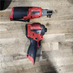 HOUSTON LOCATION - AS-IS Milwaukee FUEL 12V Lithium-Ion Cordless 3/8 in. Ratchet and 1/4 in. Impact Driver Kit