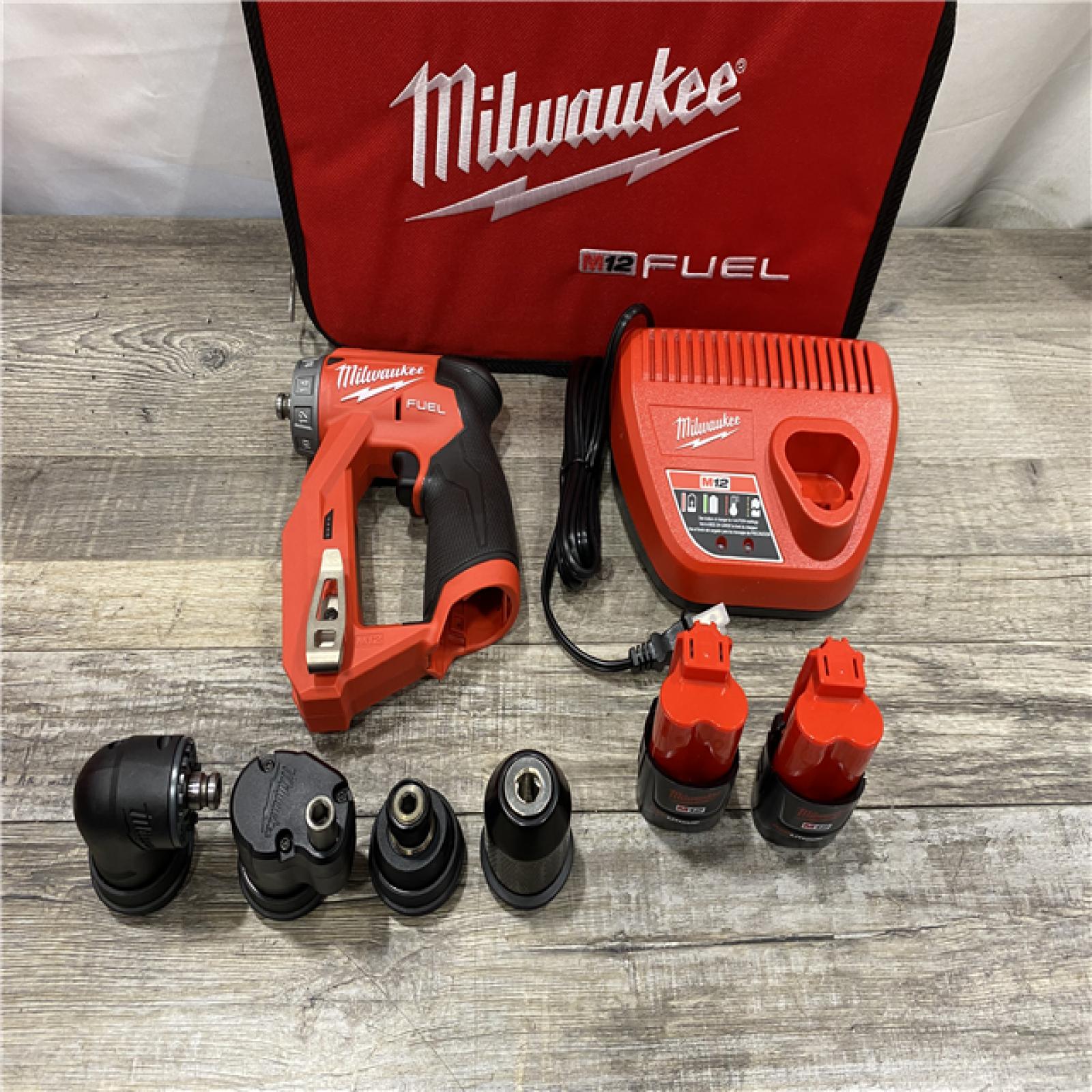 LIKE NEW - Milwaukee  FUEL 12V Lithium-Ion Brushless Cordless 4-in-1 Installation 3/8 in. Drill Driver Kit