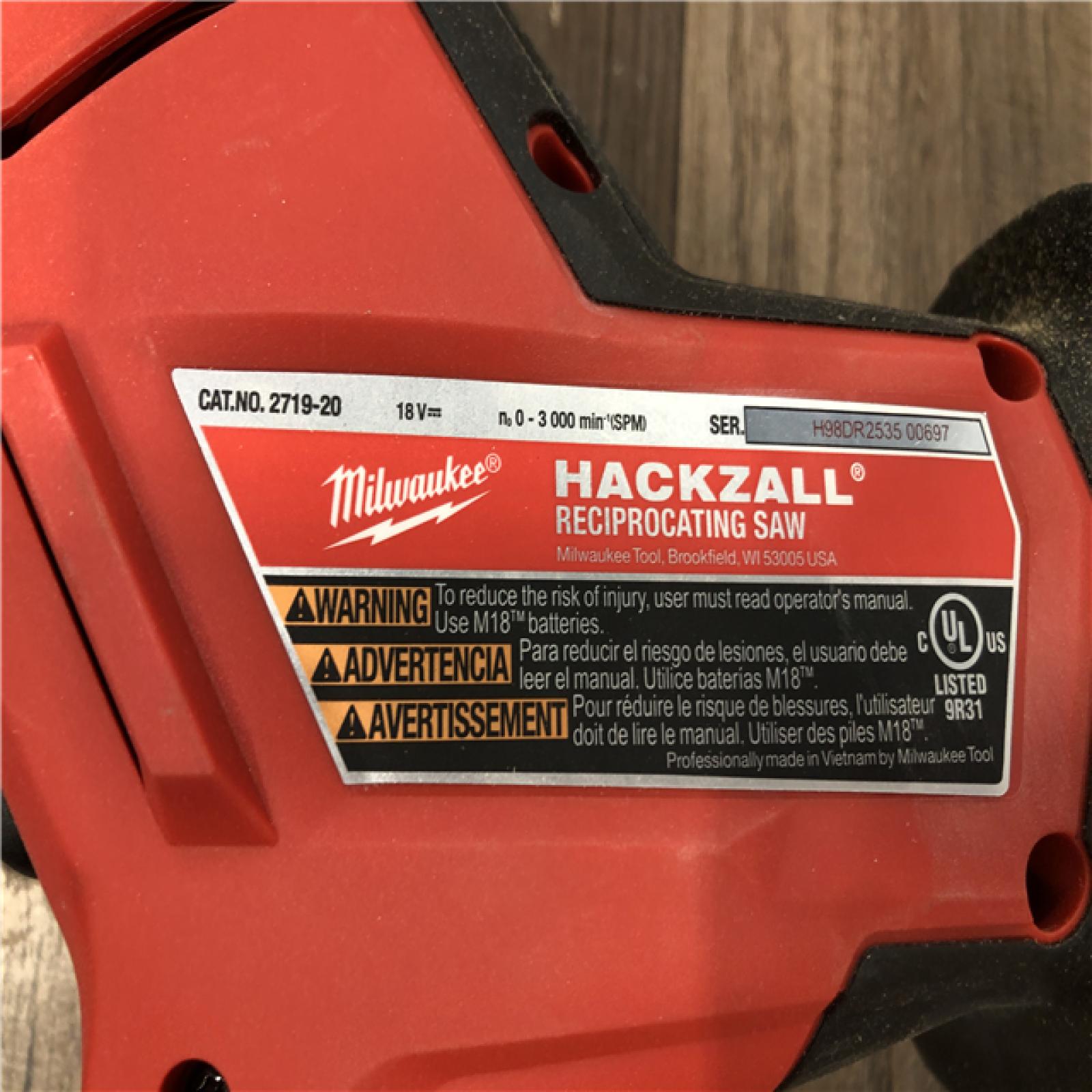 AS-IS Milwaukee FUEL 18V Lithium-Ion Brushless Cordless HACKZALL Reciprocating Saw (Tool-Only)