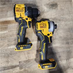 HOUSTON LOCATION - AS-IS Dewalt DCK225D2 20V MAX ATOMIC Brushless Compact Lithium-Ion 1/2 in. Cordless Drill Driver and 1/4 in. Impact Driver Combo Kit with 2 Batteries 2 Ah