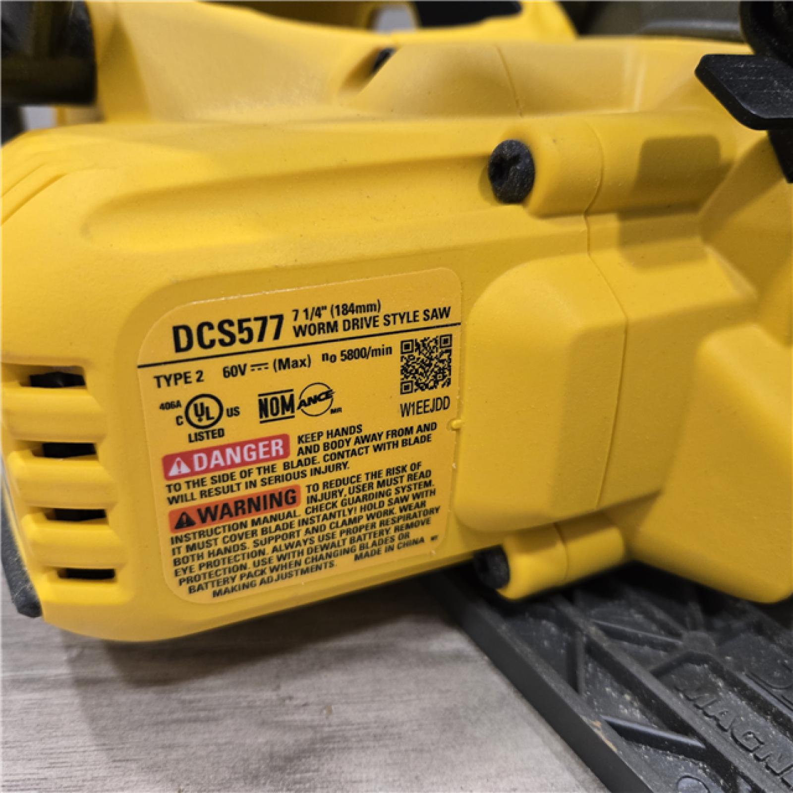AS-IS DEWALT FLEXVOLT 60V MAX Cordless 7-1/4 in. Wormdrive Style Circular Saw (Tool Only)