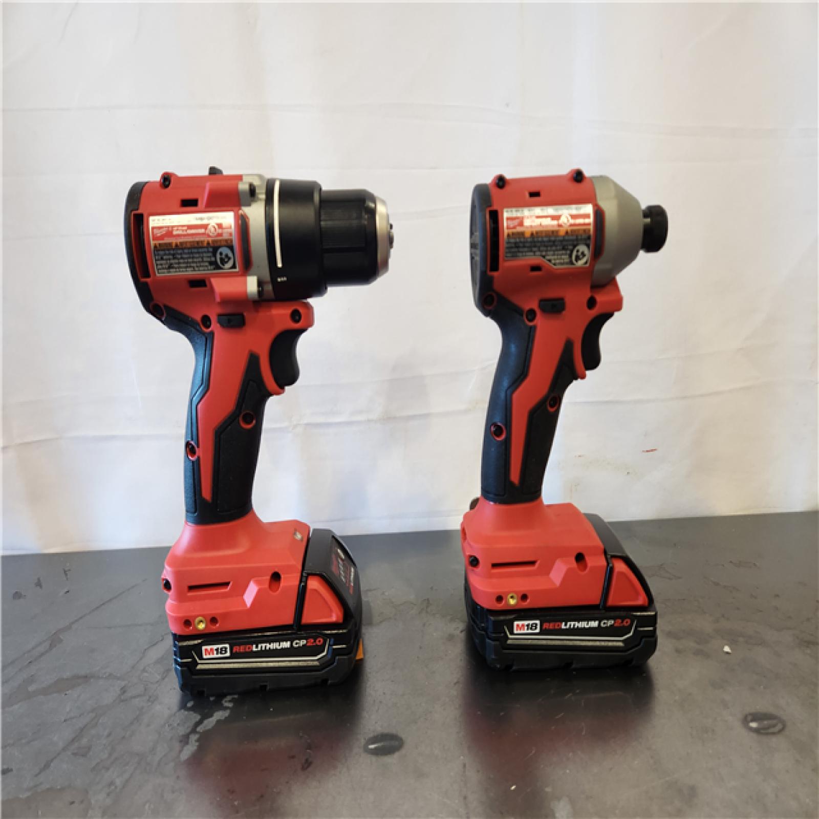 AS-IS- Milwaukee 18V Lithium-Ion Brushless Cordless Compact Drill/Impact Combo Kit