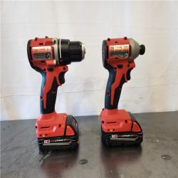 AS-IS- Milwaukee 18V Lithium-Ion Brushless Cordless Compact Drill/Impact Combo Kit