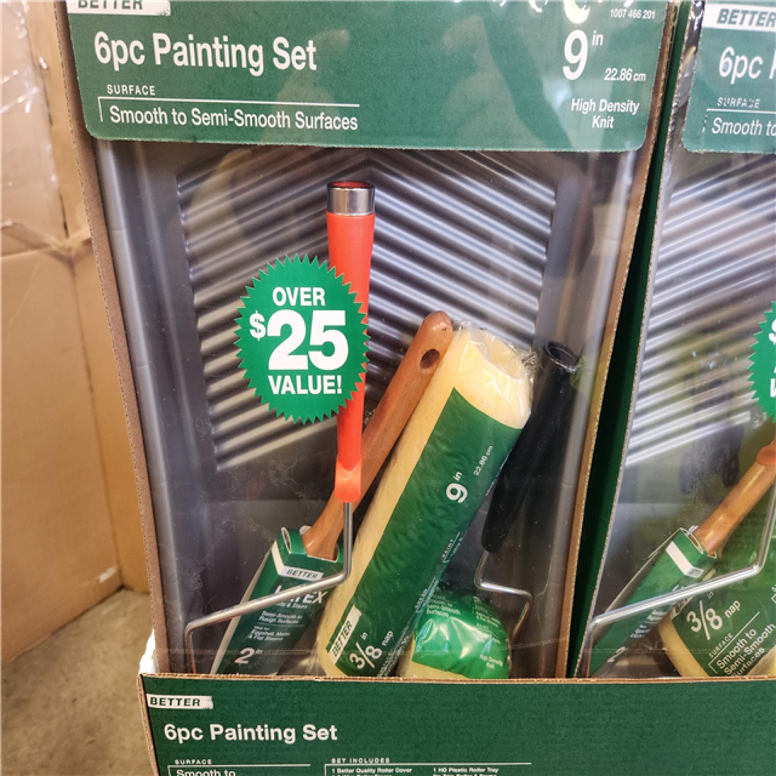 Phoenix NEW Premium Painting Set 6-Piece Plastic Tray/High-Density Polyester Knit Paint Applicator Kit (120-Boxes)