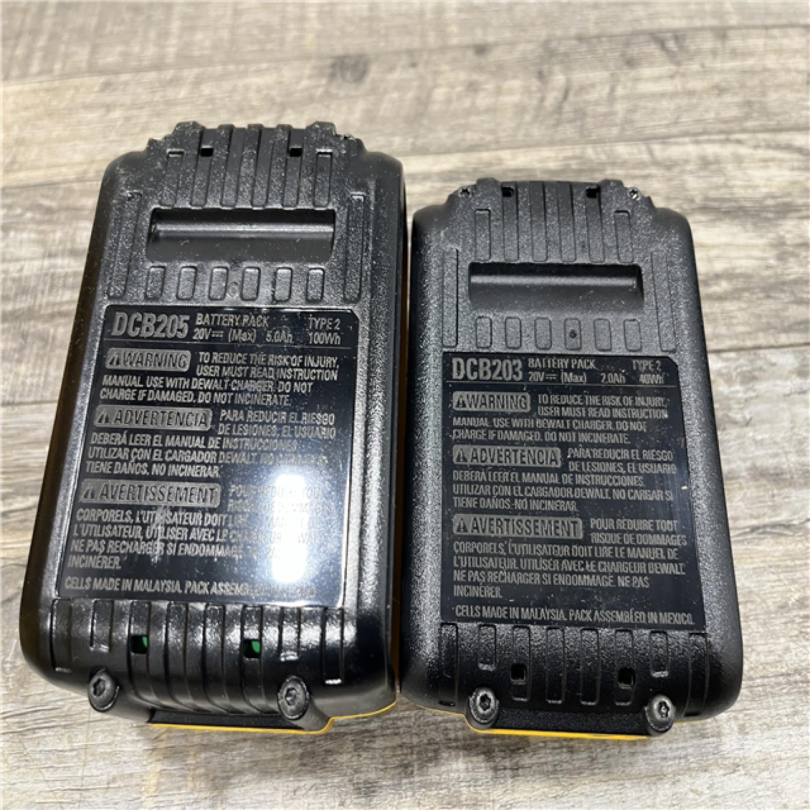 AS-IS DEWALT 20V MAX Lithium-Ion Battery Kit with 5.0Ah and 2.0Ah Battery and Charger