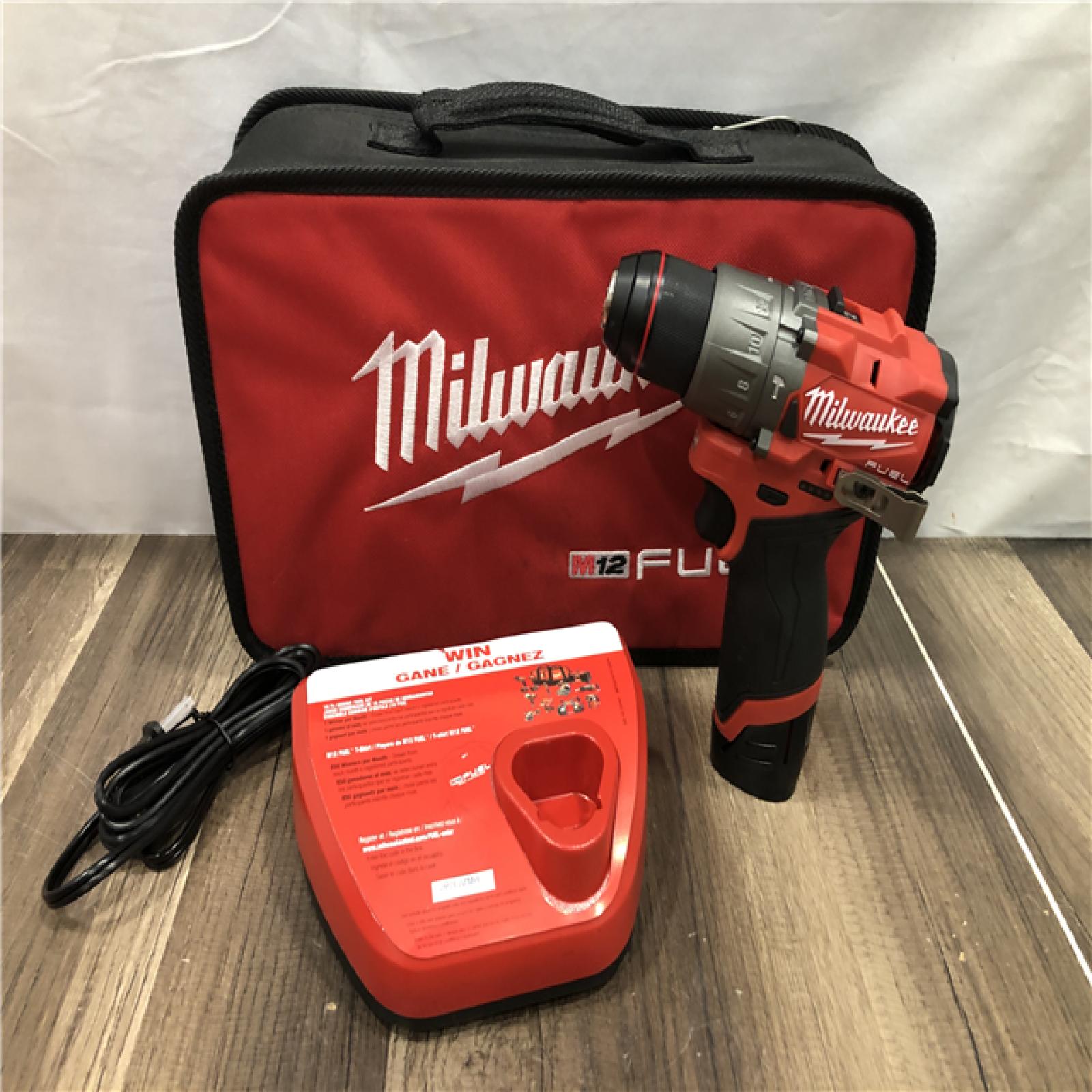AS-IS Milwaukee FUEL 12-Volt Lithium-Ion Brushless Cordless 1/2 in. Hammer Drill Kit