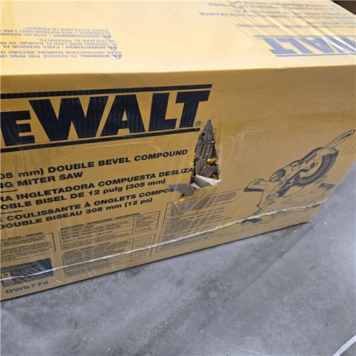 NEW  DEWALT 15 Amp Corded 12 in. Double Bevel Sliding Compound Miter Saw, Blade Wrench and Material Clamp