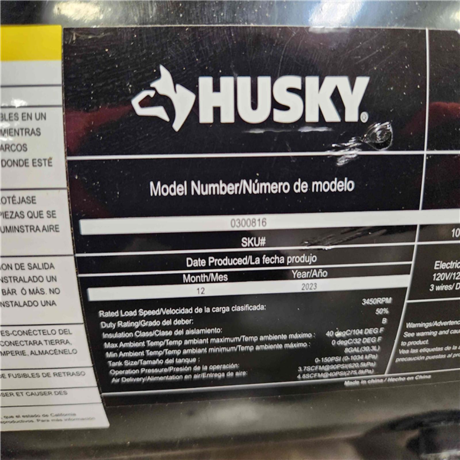 Phoenix Location Good Condition Husky Husky 8 Gallon 150PSI Hotdog Air Compressor