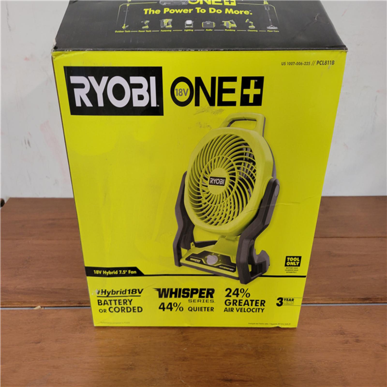 California NEW Ryobi One+ 18V Hybrid 7.5 Fan (Tool Only)
