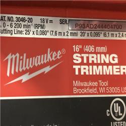 AS-IS -Milwaukee M18 Electric String Trimmer Kit (Battery & Charger)