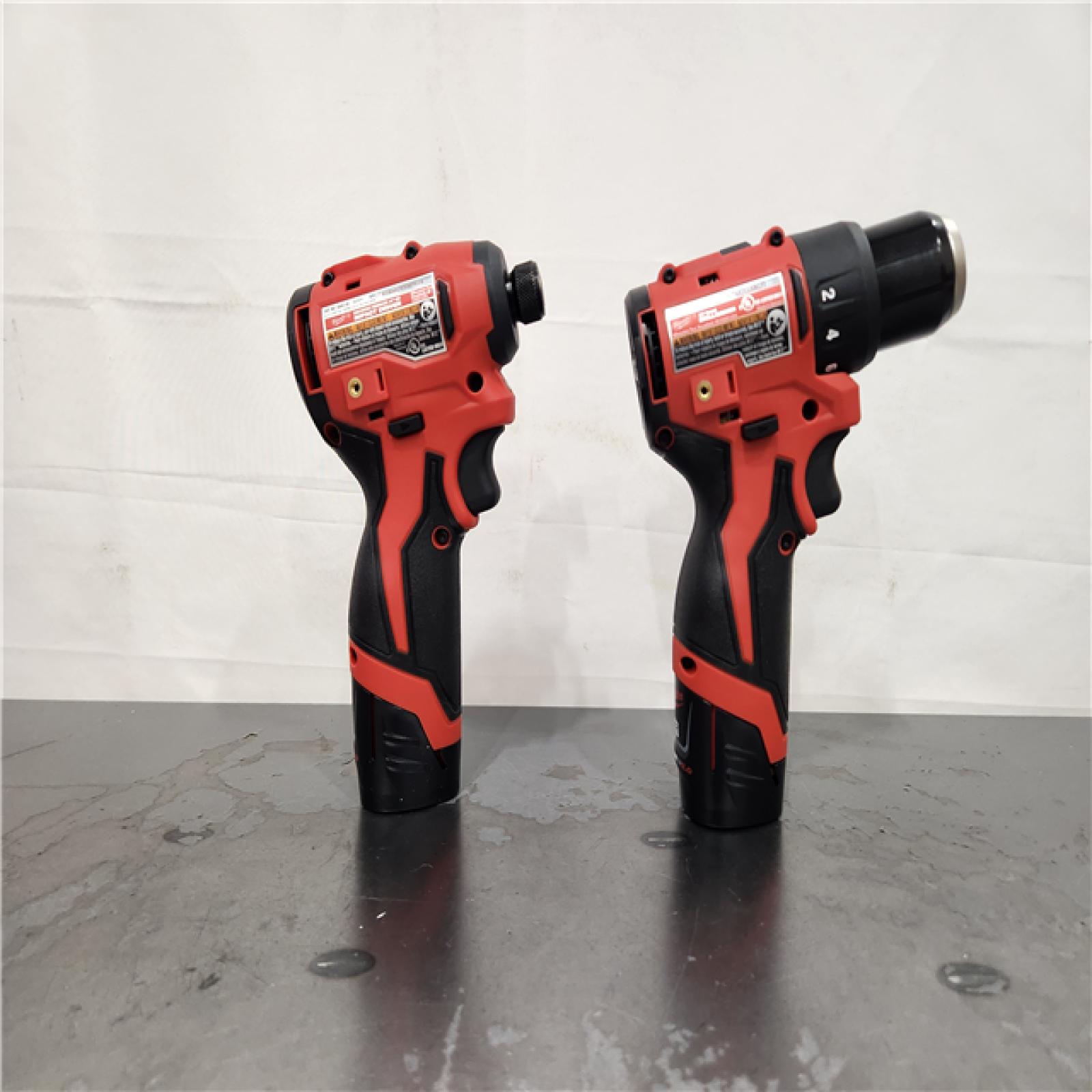 AS-IS- M12 12-Volt Lithium-Ion Brushless Cordless Subcompact Drill and Impact Driver Combo Kit W/2 Batteries and Bag (2-Tool)