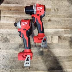 HOUSTON LOCATION - AS-IS Milwaukee M18 18V Lithium-Ion Brushless Cordless Compact Drill/Impact Combo Kit (2-Tool) W/(2) 2.0 Ah Batteries  Charger & Bag