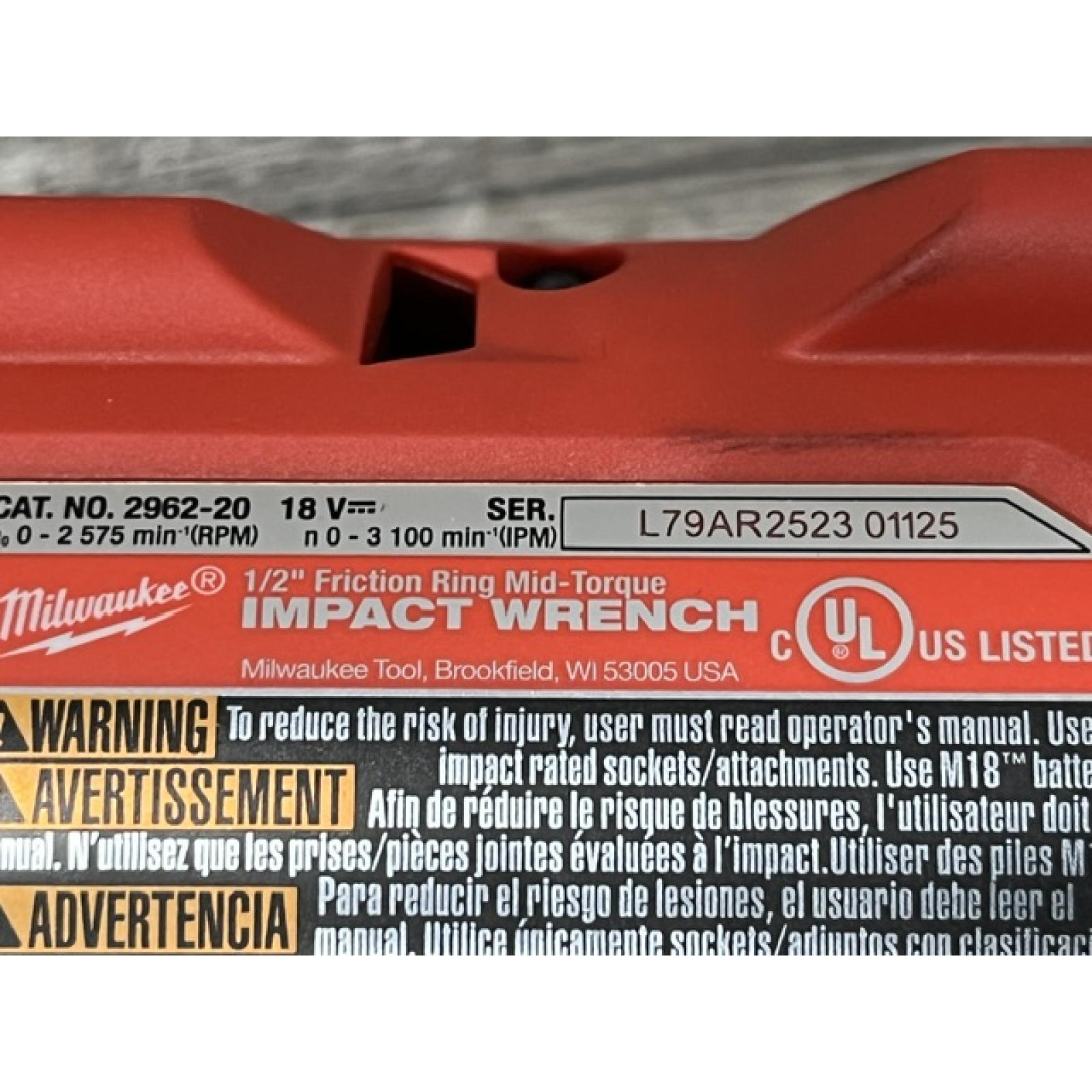 AS-IS Milwaukee FUEL Gen-2 18V Lithium-Ion Brushless Cordless Mid Torque 1/2 in. Impact Wrench w/Friction Ring (Tool-Only)