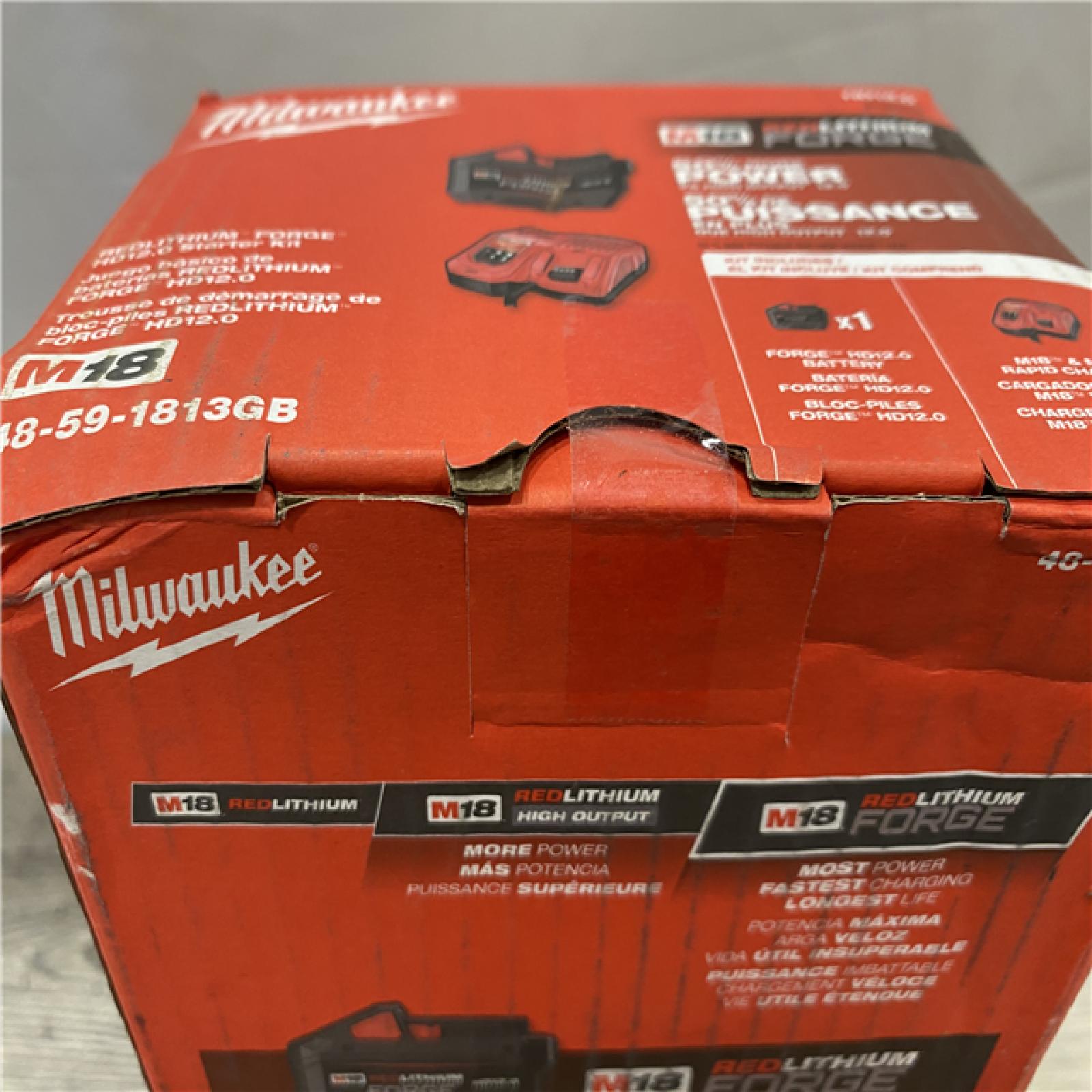 NEW - Milwaukee 18-Volt Lithium-Ion REDLITHIUM FORGE Starter Kit with 12. 0Ah Battery and Charger