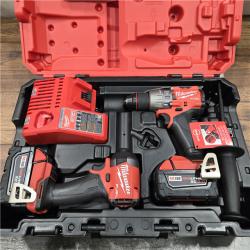 AS-IS Milwaukee M18 FUEL 18V Lithium-Ion Brushless Cordless Hammer Drill and Impact Driver Combo Kit (2-Tool) with 2 Batteries