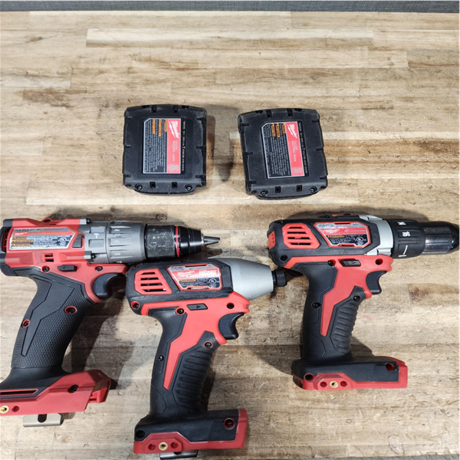 Houston Location AS-IS Milwaukee Drills QTY 3 / Milwaukee Batteries QTY 2