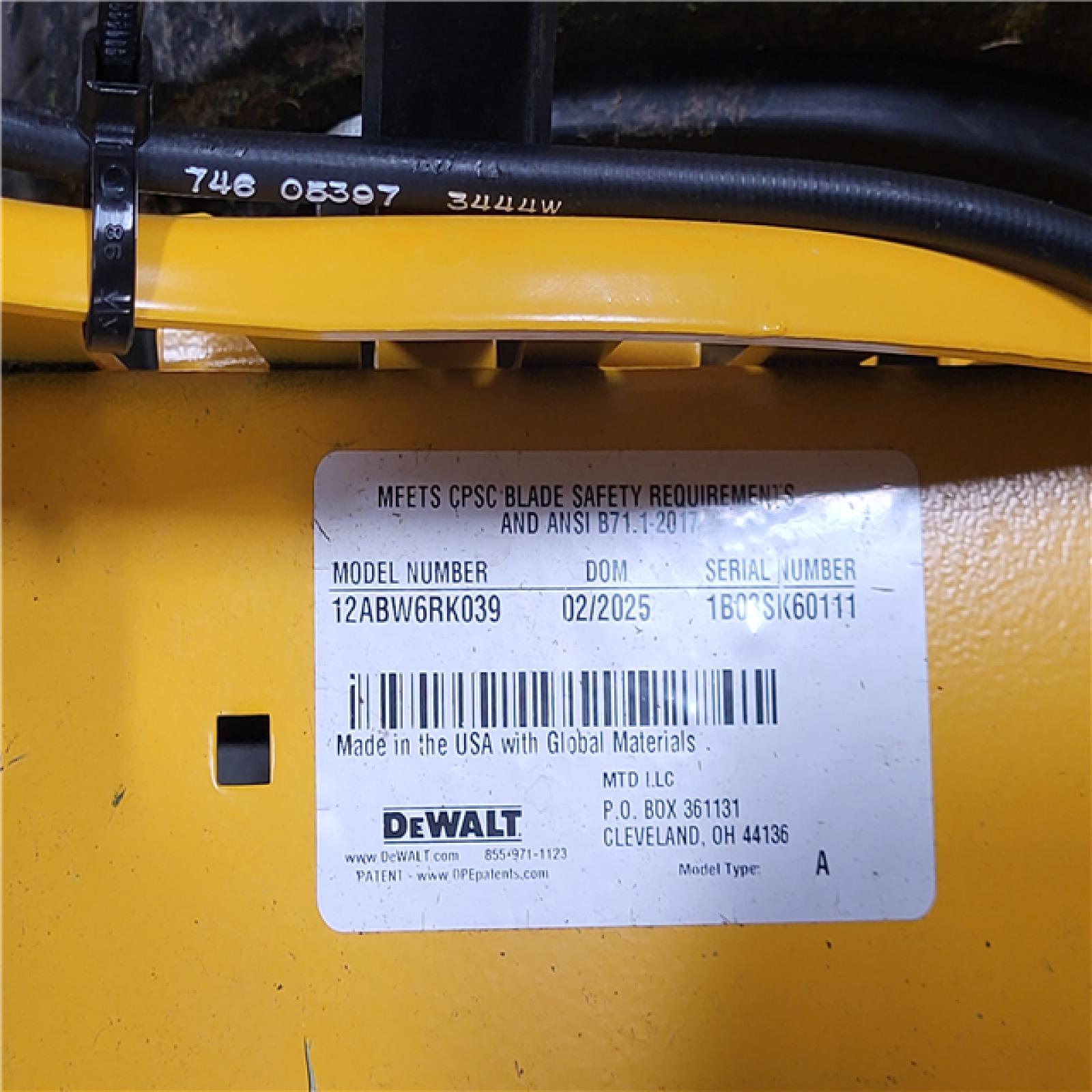 CALIFORNIA AS-IS DEWALT 224CC ENGINE 28 WIDE CUT GASOLINE LAWN MOWER