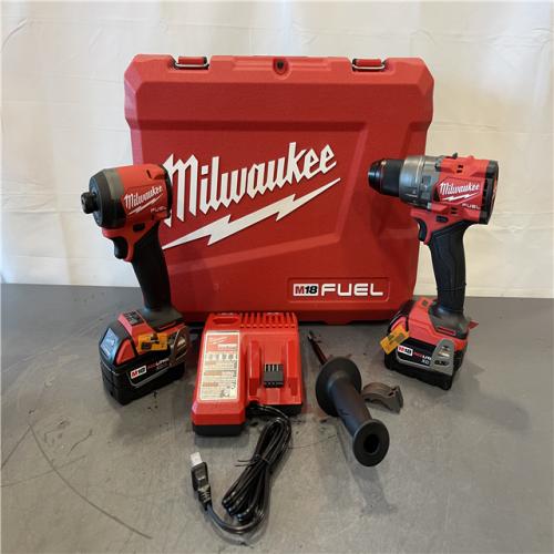 AS-IS - MILWAUKEE FUEL 18V Lithium-Ion Brushless Cordless Hammer Drill and Impact Driver Combo Kit
