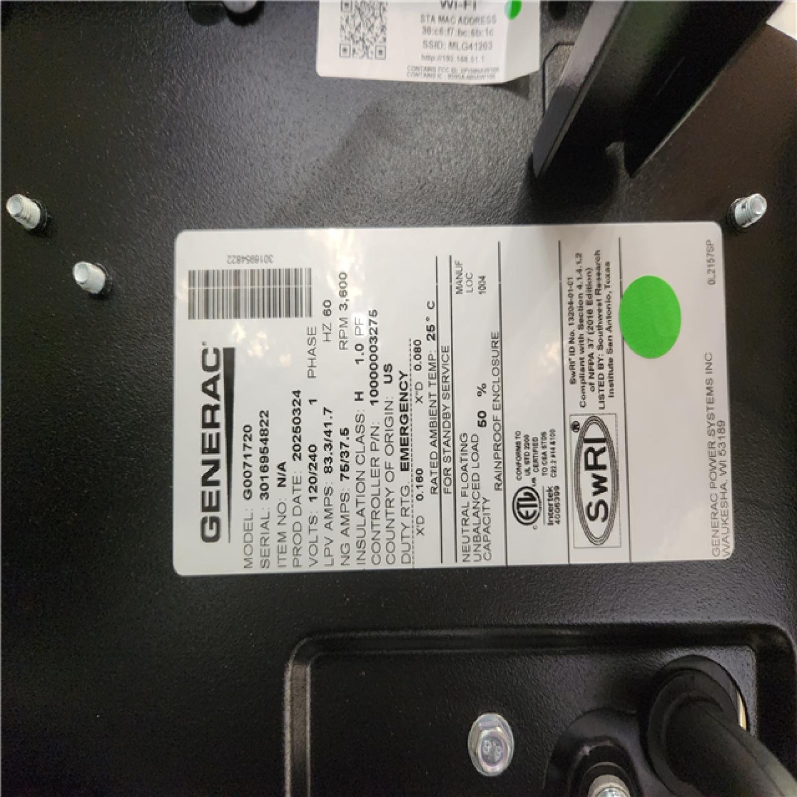 Phoenix NEW Generac 10 000 Watt - Dual Fuel Air- Cooled Whole House Home Standby Generator  Smart Home Monitoring