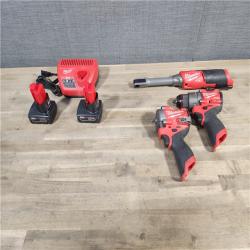 HOUSTON LOCATION - AS-IS MILWAUKEE 3 TOOL COMBO KIT W/ (2) BATTERY & CHARGER