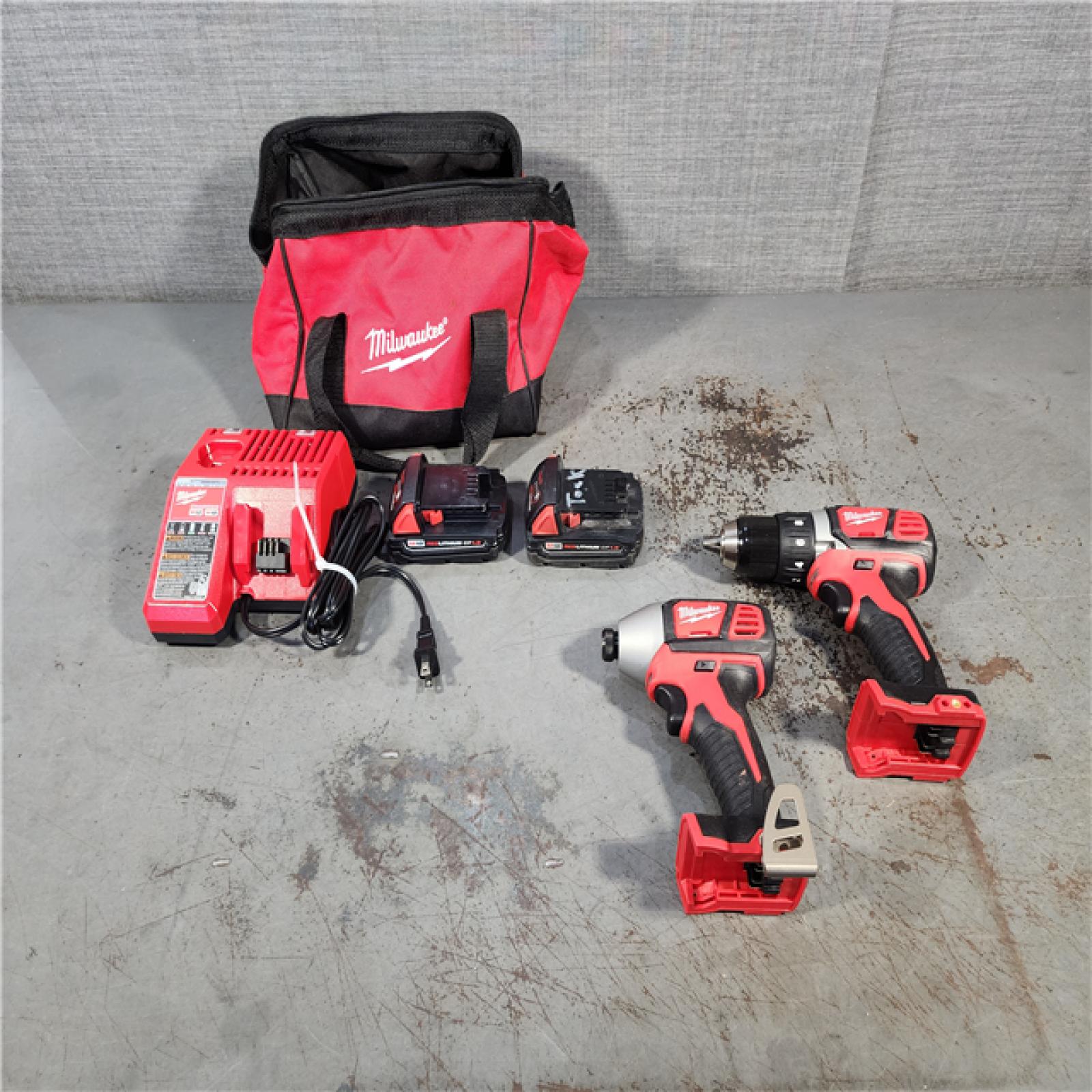 HOUSTON LOCATION - AS-IS Milwaukee M18 18V Cordless Brushed 2 Tool Drill/Driver and Impact Driver Kit