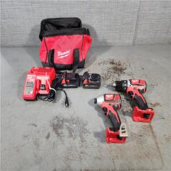 HOUSTON LOCATION - AS-IS Milwaukee M18 18V Cordless Brushed 2 Tool Drill/Driver and Impact Driver Kit