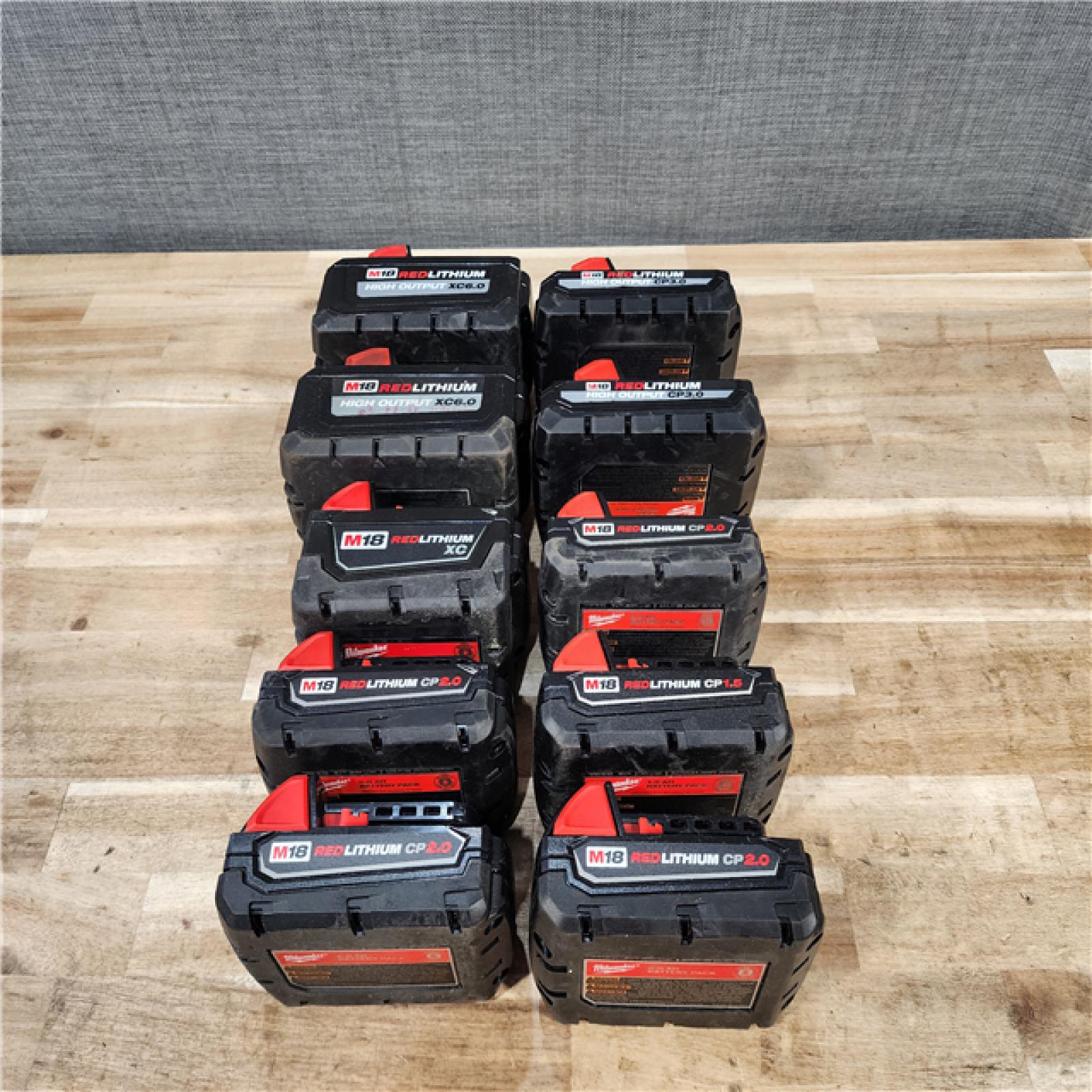 HOUSTON LOCATION - AS-IS MILWAUKEE BATTERY PACK QTY - 10