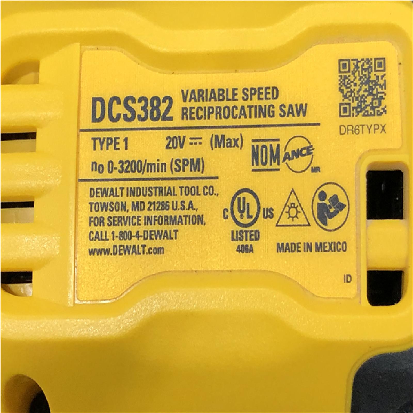 AS-IS DEWALT 20V MAX Cordless Brushless Reciprocating Saw (Tool Only)