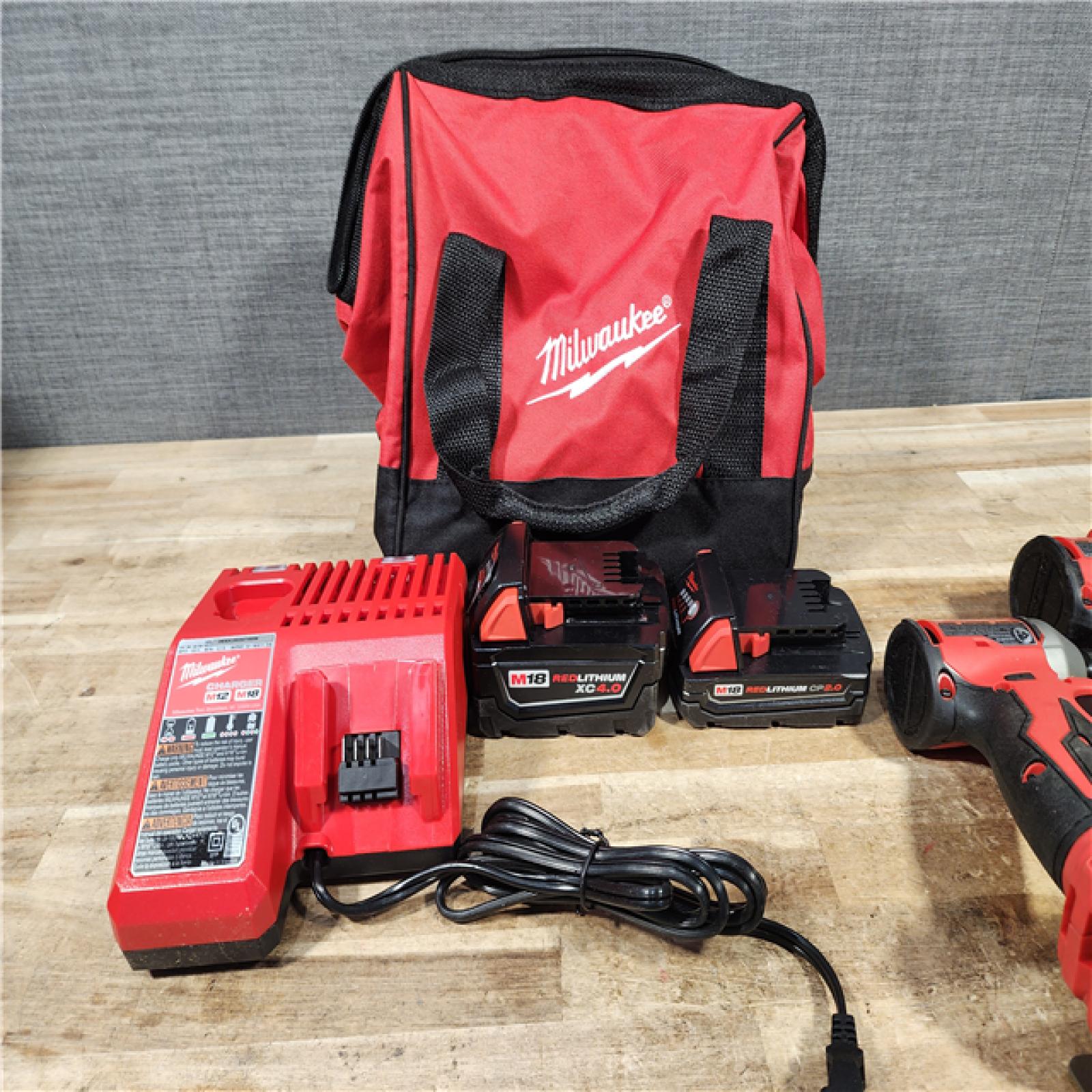 HOUSTON LOCATION - AS - IS Milwaukee 18-Volt Lithium-Ion Brushless Cordless Compact Hammer Drill/Impact Combo Kit