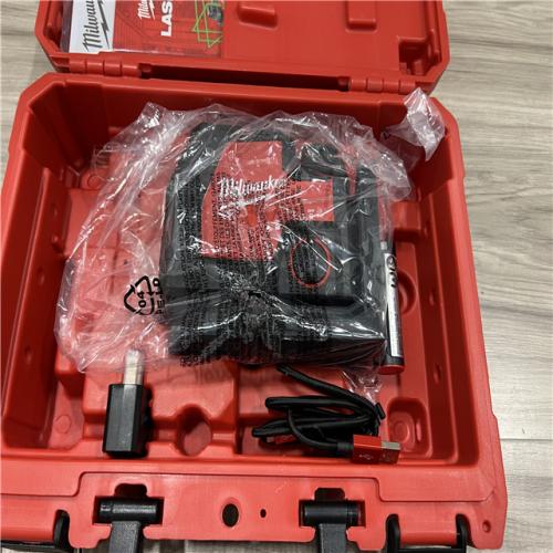 AS-IS MILWAUKEE 100 ft. REDLITHIUM Lithium-Ion USB Green Rechargeable Cross Line Laser Level (TOOL ONLY)