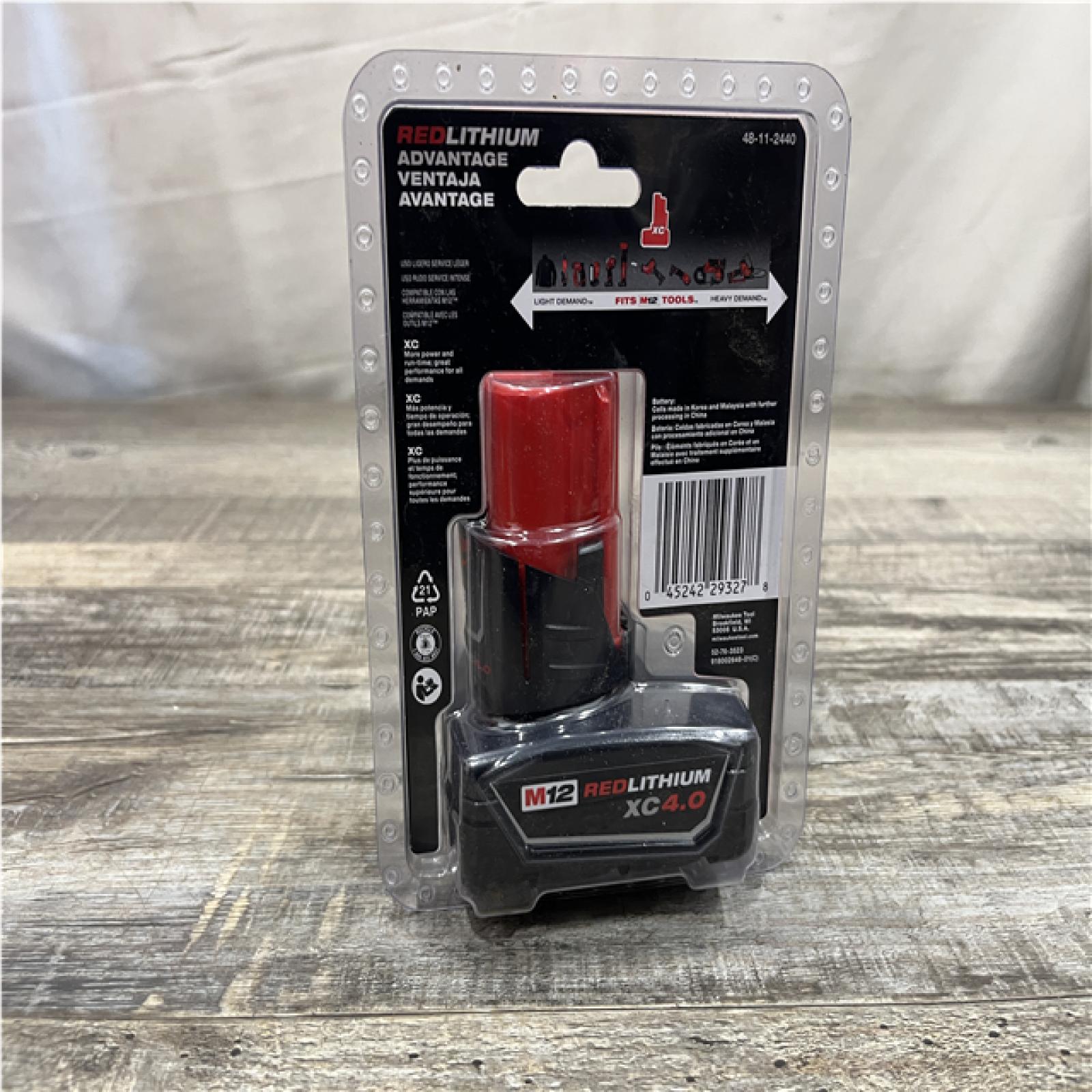 NEW - Milwaukee 12-Volt Lithium-Ion XC Extended Capacity Battery Pack 4.0Ah