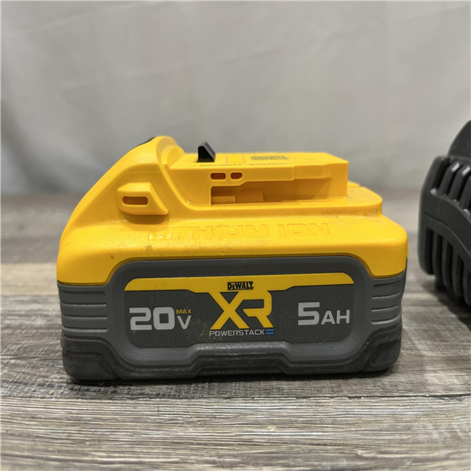 AS-IS DEWALT 20V MAX XR POWERSTACK Lithium-Ion Battery Starter Kit with 5.0Ah Battery and Charger