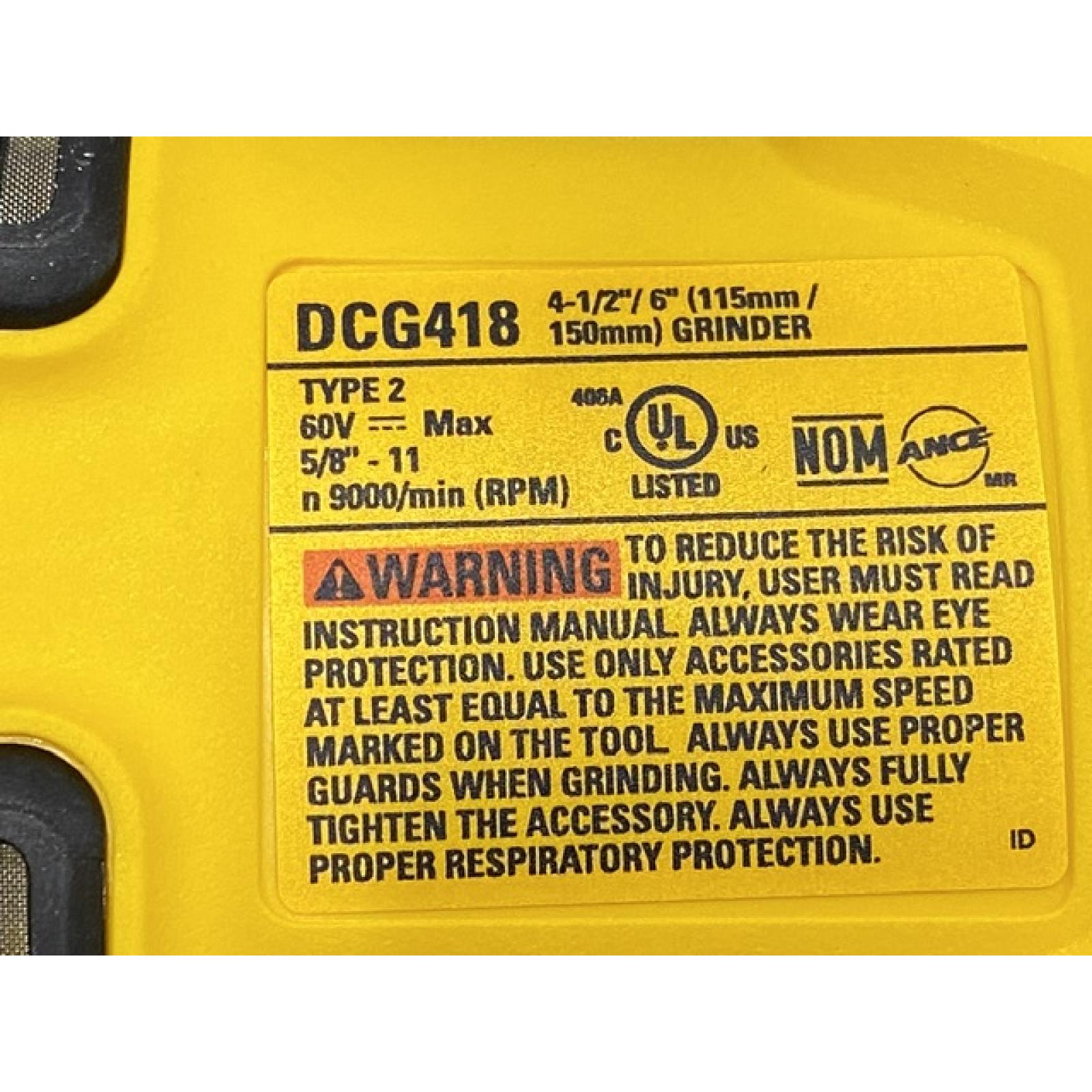 AS-IS DEWALT FLEXVOLT 60V MAX Cordless Brushless 4.5 in. to 6 in. Small Angle Grinder with Kickback Brake (Tool Only)