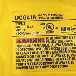 AS-IS DEWALT FLEXVOLT 60V MAX Cordless Brushless 4.5 in. to 6 in. Small Angle Grinder with Kickback Brake (Tool Only)