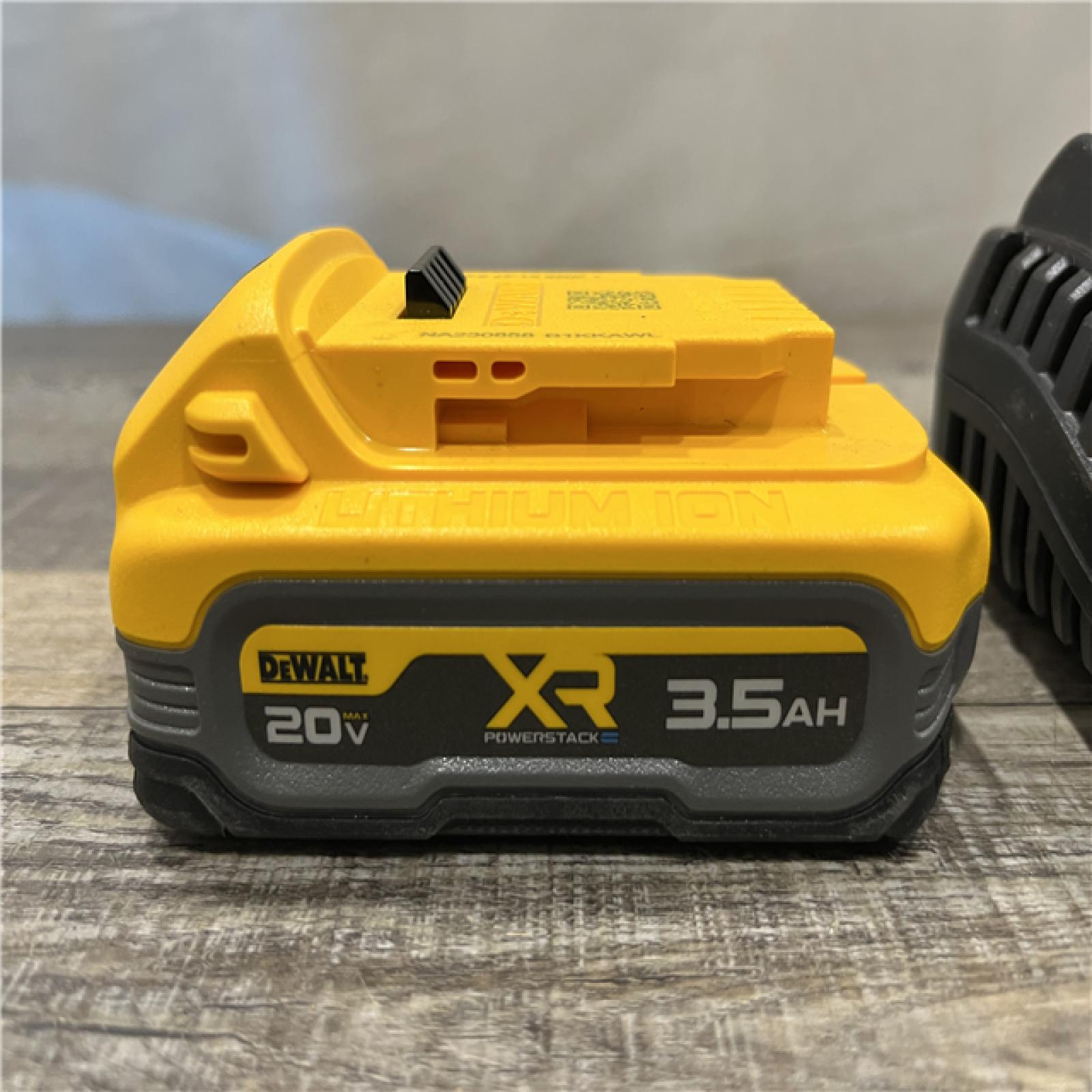 AS-IS DEWALT 20V MAX XR POWERSTACK Lithium-Ion Battery Starter Kit with 3.5Ah Battery and Charger