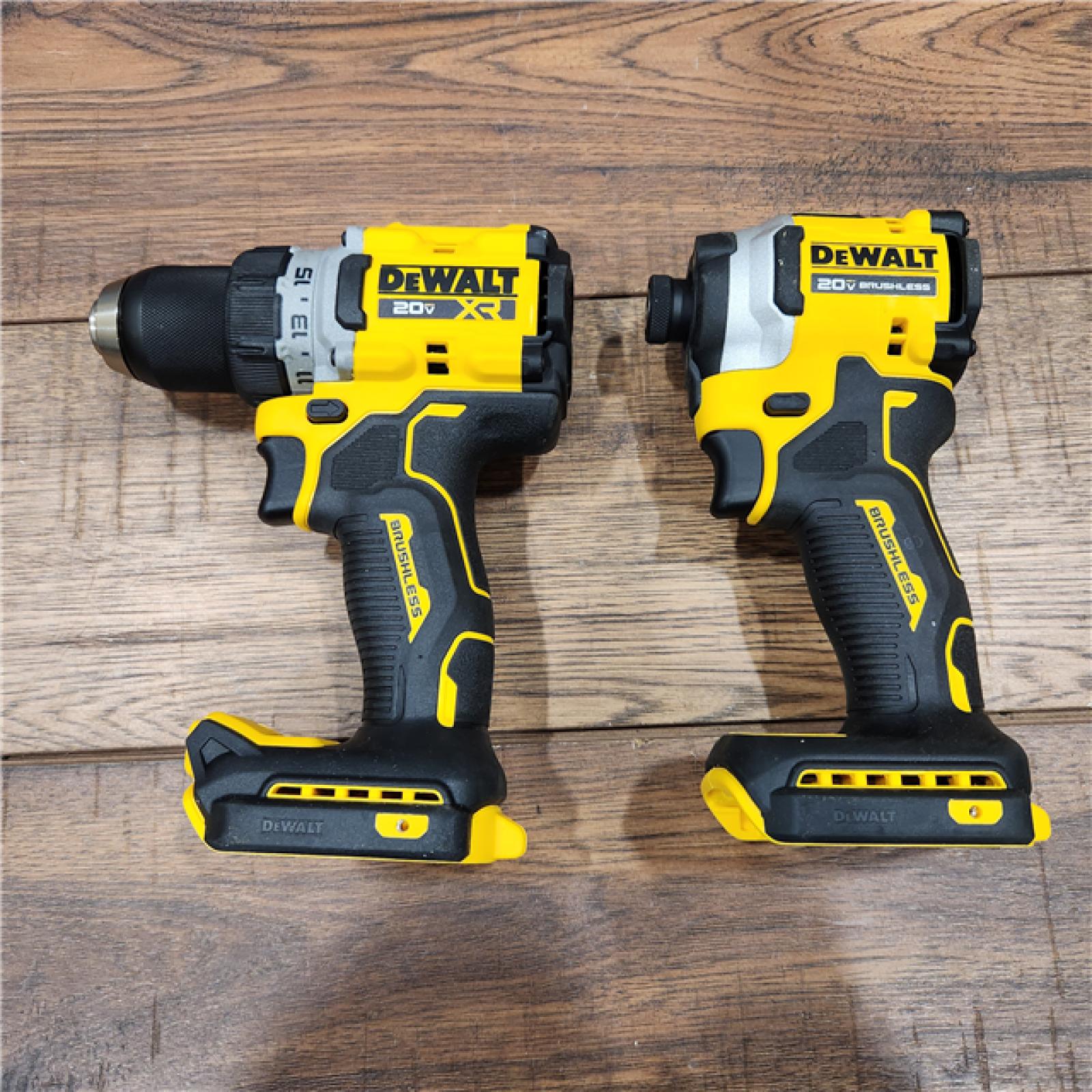 AS-IS DeWalt 20V MAX XR Cordless Drill/Driver, ATOMIC Impact Driver 2 Tool Combo Kit, (2) 2.0Ah Batteries, Charger, and Bag
