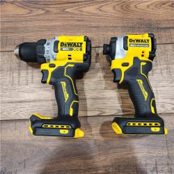 AS-IS DeWalt 20V MAX XR Cordless Drill/Driver, ATOMIC Impact Driver 2 Tool Combo Kit, (2) 2.0Ah Batteries, Charger, and Bag