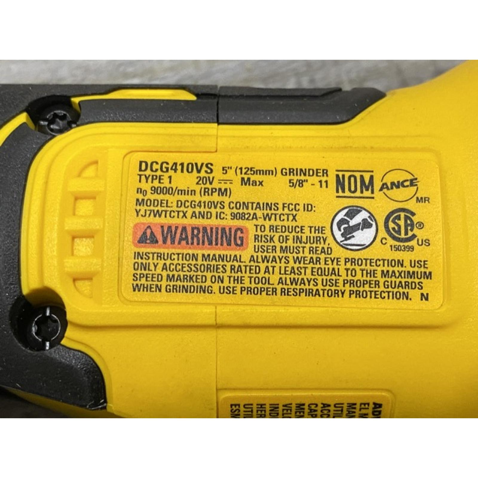 AS-IS DEWALT 20V XR Cordless 4-1/2. in. to 5 in. Variable Speed Angle Grinder (Tool Only)