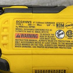 AS-IS DEWALT 20V XR Cordless 4-1/2. in. to 5 in. Variable Speed Angle Grinder (Tool Only)