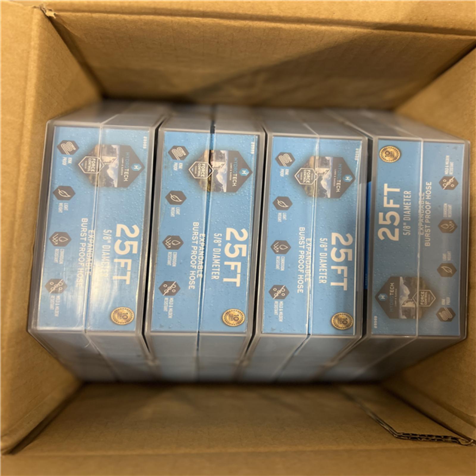 NEW! - Hydrotech 5-8 in. X 25 Ft. Expandable Burst Proof Hose (4 Pack)