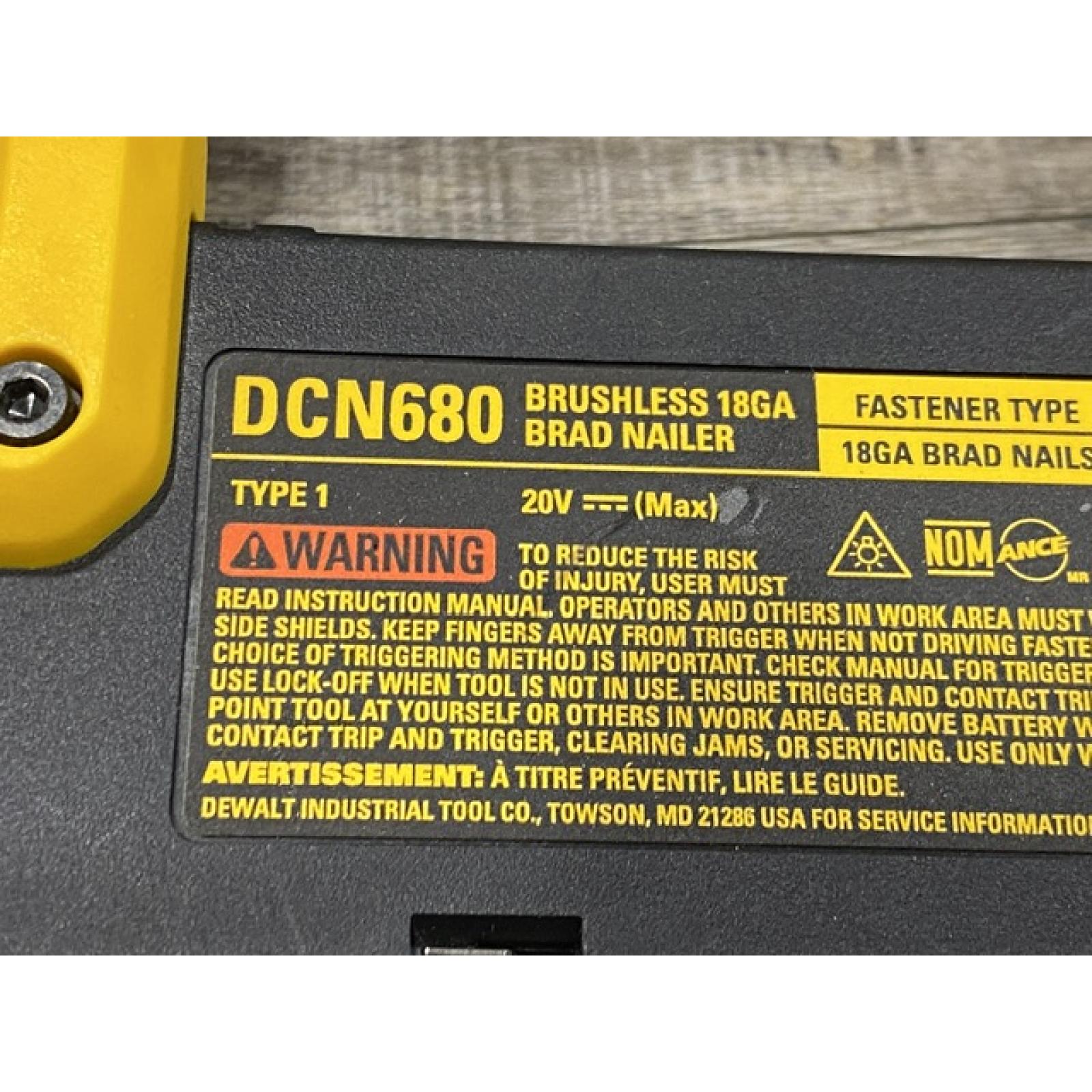 AS-IS DEWALT 20V MAX XR Lithium-Ion Electric Cordless 18-Gauge Brad Nailer (Tool Only)