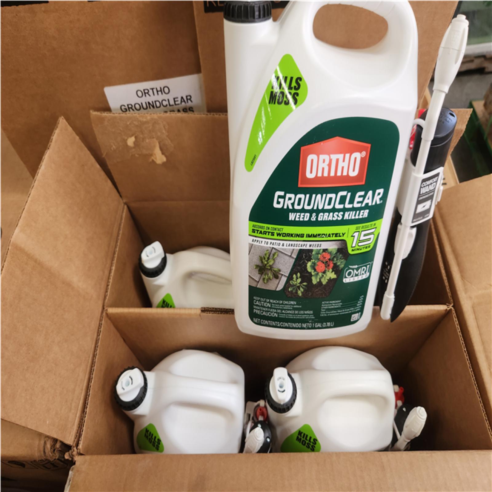 Phoenix NEW Ortho GroundClear Weed and Grass Killer 1 gal. OMRI Listed Spray Ready-to-Use Weed Killer with Comfort Wand 4 Per Box (27-Boxes)