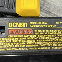 AS-IS DEWALT Cordless 18-Gauge Narrow Crown Stapler (Tool Only)
