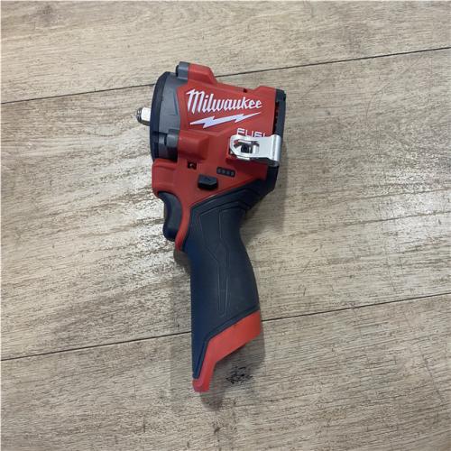 AS-IS Milwaukee FUEL 12V Lithium-Ion Brushless Cordless Stubby 3/8 in. Impact Wrench (Tool-Only)