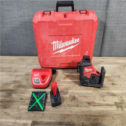 HOUSTON - LOCATION - AS-IS Milwaukee-3632-21 M12 Green Beam Laser 360° 3-Plane Kit