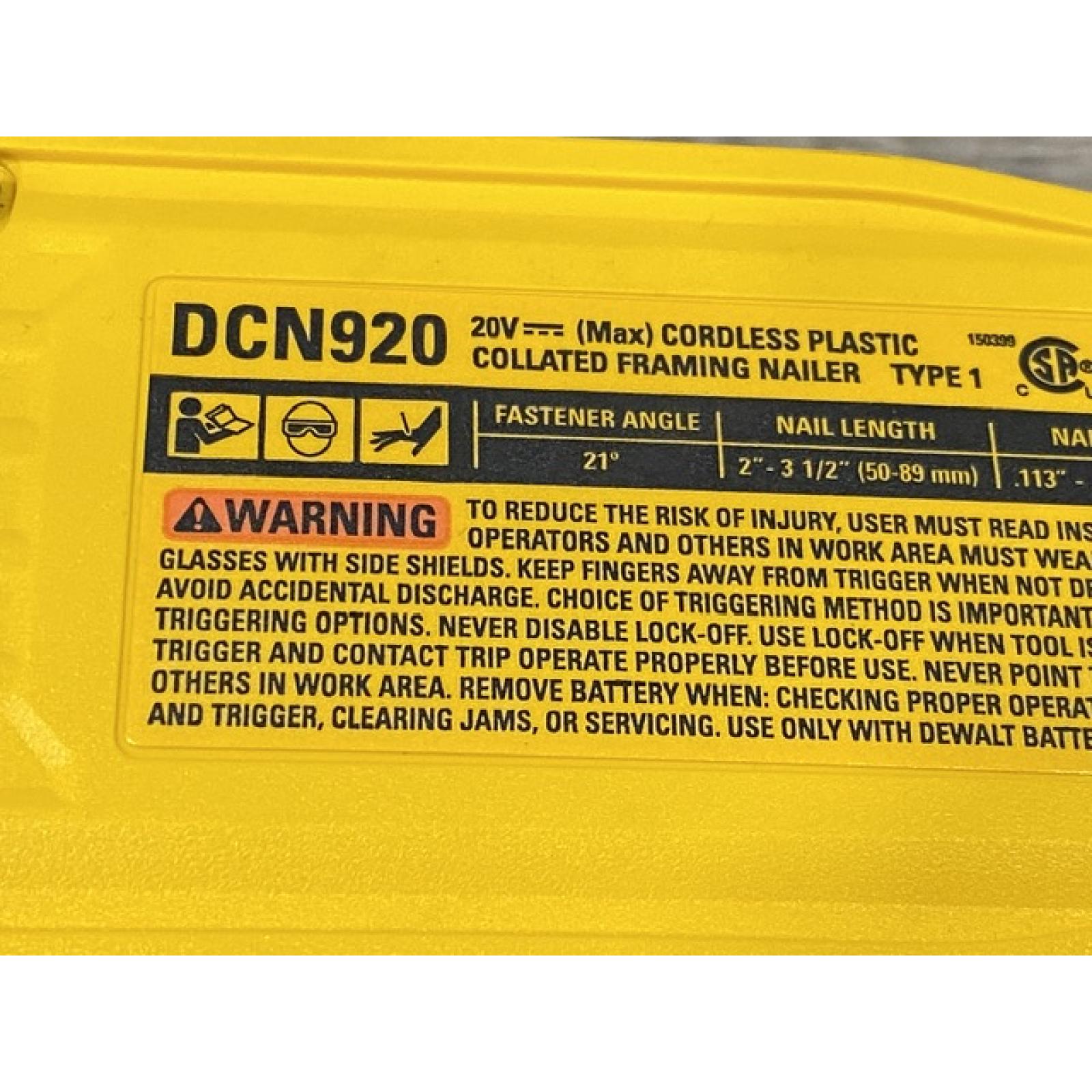 AS-IS DEWALT 20-Volt 21° Cordless Framing Nailer (Tool-Only)