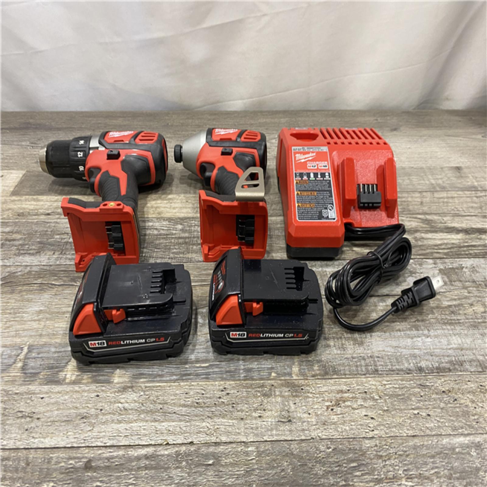 AS-IS Milwaukee 18V Lithium-Ion Cordless Drill Driver/Impact Driver Combo Kit