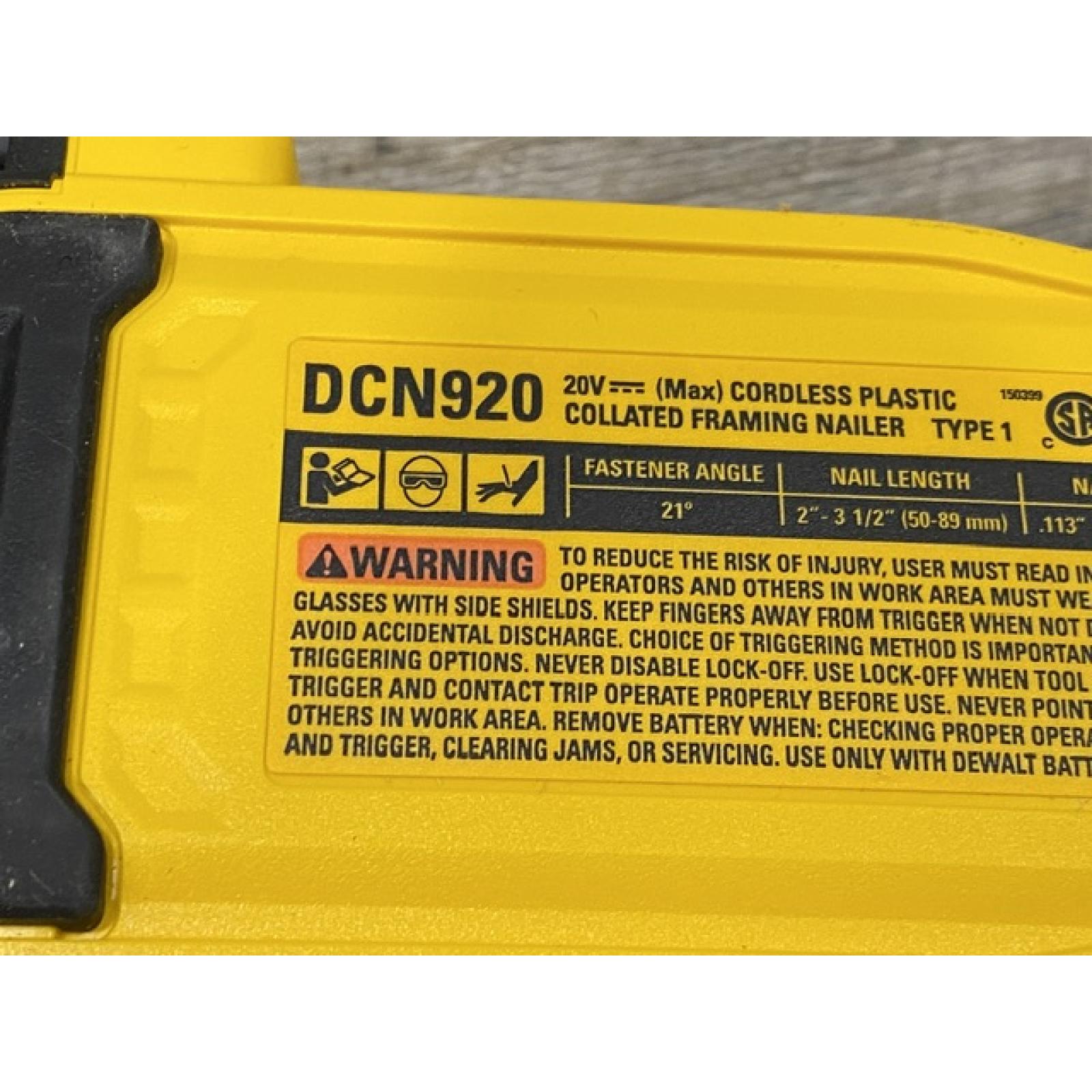 AS-IS DEWALT 20-Volt 21° Cordless Framing Nailer (Tool-Only)